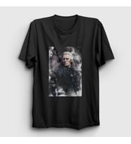Presmono Unisex Beyaz Geralt Of Rivia Dizi Witcher T-Shirt 321073tt (Siyah)