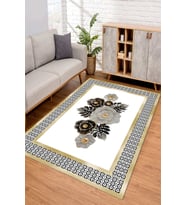 Dijital Kaymaz Taban Yıkanabilir Renkli Salon Halısı Mutfak Halısı Yolluk ND-SD-429 (Gold)