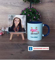 Rehber Öğretmeni Fotoğraflı Dekoratif Taş, Kupa Bardak Beyaz Hediye (Model 3)
