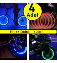 4 Adet Işıklı Sibop Kapağı Fotosel Ve Hareket Sensörlü Motorsiklet Bisiklet Araç Oto Araba Led Jant Işığı (Pembe)