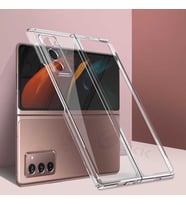 Galaxy Z Fold 2 Kılıf Zore Kıpta Metal Görünümlü İnce Kılıf (Renksiz)