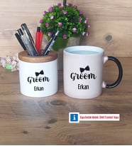 Groom Kalemlik, Kupa Bardak T Kişiye Özel Hediye (Model 3)