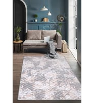 Dijidekor Halı Gri Cool Karo Yıkanabilir Saçaksız Kesme İnce Yolluk Kilim Salon Halısı Modelleri (Gri-Pudra)