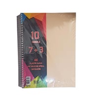 7+3 Ayraçlı Defter 10 Konulu 300 Yaprak 1 Adet 7 Kareli 3 Çizgili Spralli Plastik Kapak Seperatörlü (Krem)