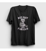 Presmono Unisex Kırmızı Not Fast Just Furious Cat Kedili T-Shirt 460558tt (Siyah)