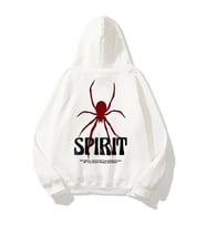 Unisex Spirit Örümcek Sırt Baskılı Oversize Sweatshirt (Beyaz)