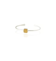 Kadir Jewellery Zirkon Taşlı Ayarlanabilir 925 Ayar Gümüş Kaplama Bilezik (Sarı)