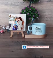 Anneye Hediye Fotoğraflı Dekoratif Taş, Kupa Bardak Beyaz Hediye (Model 8)
