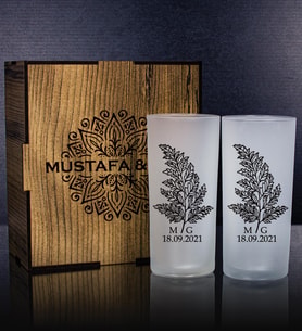 eJOYA Kişiye Özel Kutusunda 2'li Rakı Bardağı Hediye Seti  107155 (Siyah)