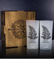 eJOYA Kişiye Özel Kutusunda 2'li Rakı Bardağı Hediye Seti  107155 (Siyah)