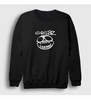 Presmono Unisex Bordo Logo Gorillaz Sweatshirt 54941tt (Siyah)
