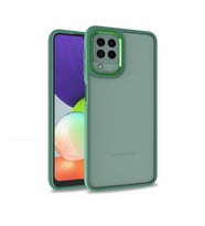 Galaxy M22 Kılıf Zore Flora Buton,Kenar Çevresi Renkli Kılıf (Yeşil)