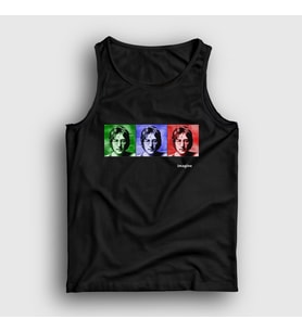 Presmono Unisex Beyaz Portraits Beatles John Lennon Atlet 35035tt (Siyah)