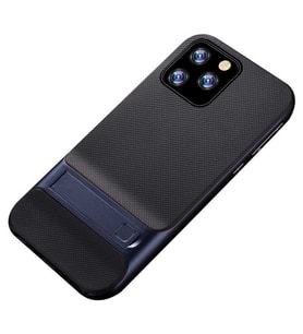 iPhone 11 Pro Standlı Korumalı Lüx Silikon (Mavi)