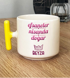 Kişiye Özel Koç Boğa Burcu Hediye T Kupa Bardak Doğum Günü Hediyesi (Sarı)