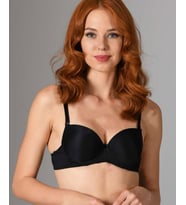 NBB Destekli Push-up Balenli Klasik Kesim Cuplı Basic Sütyen- 3525 (Siyah)