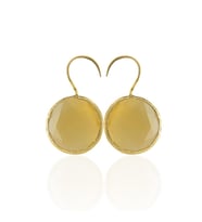 Kadir Jewellery 22 Ayar Altın Kaplama Kadın Taşlı Küpe -El İşçiliği Ve Hipoalerjenik Küpe (Sarı)