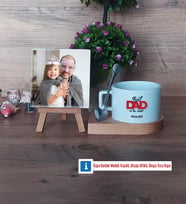 Babaya Hediye Fotoğraflı Dekoratif Taş, Kupa Bardak Beyaz Hediye Babaya Doğum Günü Hediyesi (Model 8)