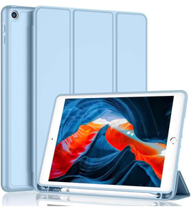 Apple iPad 8. Nesil 10.2" Kılıf Kalem Bölmeli Smart Case A2270 A2428 A2429 A2430 (Mavi)