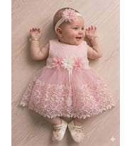 Kız Bebek Hediyelik Mevlüt Takımı Gelinlik Yenidoğan Doğum Babalar Günü Hediyesi Baby Shower Elbisesi (Pembe)