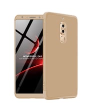 Microsonic Huawei Mate 10 Lite Kılıf Double Dip 360 Protective (Gold)