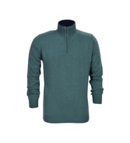 Erkek Spor Düz Fermuarlı Yaka Kazak R22949 BGL-ST03181 (Yeşil)
