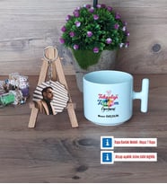 Teknoloji ve Tasarım Öğretmeni Kupa Bardak Beyaz ve Fotoğraflı Ahşap Anahtarlık Hediye Öğretmenler Günü Hediyesi (Model 12)
