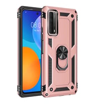 Huawei P Smart 2021 Kılıf Yüzüklü Zırh Tank Vega (Rose)