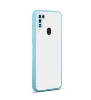 Galaxy M11 Kılıf Zore Hux Düğme ve Kapak Zıt Renk Kılıf (Turkuaz)