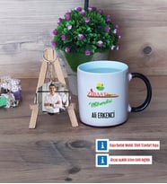 Ziraat Mühendisi Kupa Bardak Beyaz ve Fotoğraflı Ahşap Anahtarlık Hediye (Model 9)