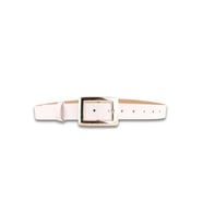 Vos Versa Kare Gold Tokalı Siyah İnce Kadın Kemeri VOSDK0015101 (Beyaz)