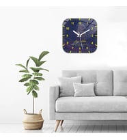 Kişiye Özel   Cam Duvar Saati  Taraftar Temalı - 32cm x 32cm (Lacivert)