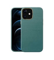 Uyumlu Model Apple iPhone 12 Kılıf Deri Natura Kapak (Yeşil)