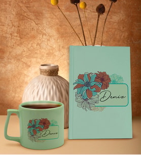 BK Gift Kişiye Özel İsimli Yeşil Sert Kapaklı Defter ve Middle Kupa Seti, Arkadaşa Hediye, Yeni İş Hediyesi, Doğum Günü Hediyesi-1 (Model 10)