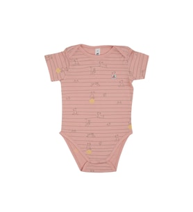 Mr.J Baskılı Kısa Kollu Body (Pembe)