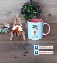 Ütopyalar Güzeldir Kupa Bardak Beyaz ve Fotoğraflı Ahşap Anahtarlık Hediye (Model 6)