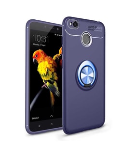 Xiaomi Redmi 4x Kılıf Yüzüklü Magnetli Ravel Case (Mavi)