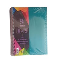 6+3 Ayraçlı Defter 9 Konulu 225 Yaprak 1 Adet 6 Kareli 3 Çizgili Spralli Plastik Kapak Seperatörlü (Yeşil)
