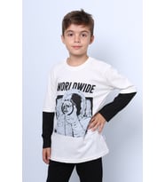 ERKEK ÇOCUK UZUN KOLLU İNCE SWEAT WORLDWİDE BASKILI C53 (Krem)