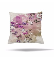 Kilim Kelebek Geometrik Gizli Fermuarlı Yastık Kılıfı Kırlent Kılıfı Koltuk Yastık Kılıfı  (Pembe)
