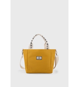 Luna Blu Kadın Mini Kanvas Kumaş Tote Çanta (Sarı)