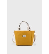 Luna Blu Kadın Mini Kanvas Kumaş Tote Çanta (Sarı)