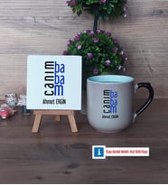 Babaya Hediye Dekoratif Taş, Kupa Bardak Kırmızı Hediye (Model 9)