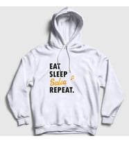Presmono Unisex Beyaz Eat Sleep Salsa Repeat Hediye Dance Dansçı Kapüşonlu Sweatshirt 464500tt (Beyaz)