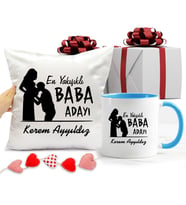 En Yakışıklı Baba Adayı Kupa Bardağı ve Yastığı Hediye Seti (Model 2)