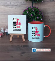 Öğretmene Hediye Dekoratif Taş, Kupa Bardak Kırmızı Hediye (Model 12)