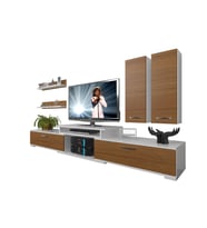 Decoraktiv Flex 5d Slm Tv Ünitesi Tv Sehpası (Beyaz - Ceviz)