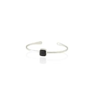 Kadir Jewellery Zirkon Taşlı Ayarlanabilir 925 Ayar Gümüş Kaplama Bilezik (Siyah)