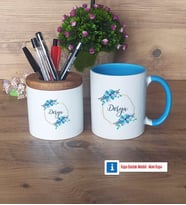 İsme Özel Doğum Günü Hediyesi Kalemlik, Kupa Bardak T Kişiye Özel Hediye (Model 7)