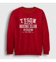 Presmono Unisex Beyaz Boxing Club Mike Tyson Sweatshirt 157947tt (Kırmızı)